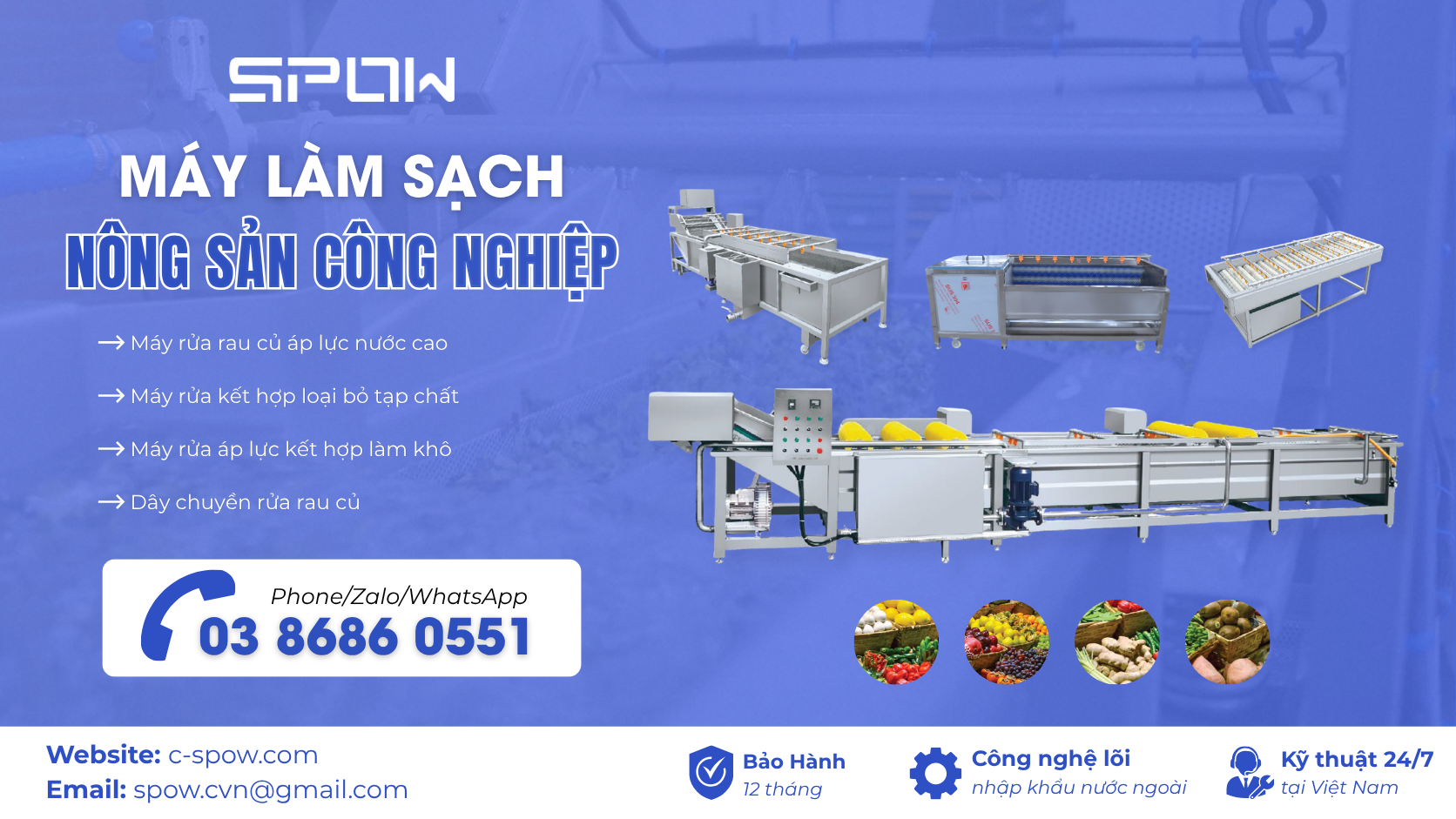 Banner Máy rửa nông sản
